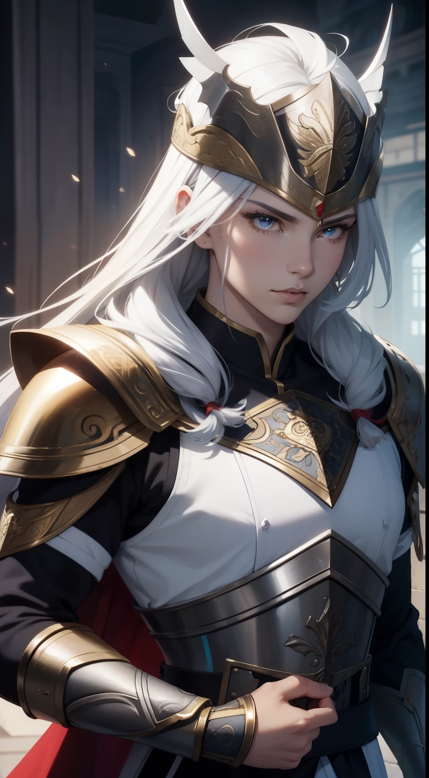 ((A handsome young general in silver armor,Xiao Li Guanghuarong,General of the Divine Arm,Heroic)),exquisite facial features,Three-dimensional facial features,Perfect face,((Carrying a silver gun on his back,Hold a delicate hard bow in hand,Shoot the invincible hand all over the world,Born with a pair of handsome eyes,Teeth white lip red,big breasts thin waist,100 steps through Yang,Strong arms,Precision forged silver helmet,Fine-forged silver armor,Good at riding a fierce horse,The whole body is protected by silver armor)),majestic-looking,Invincible,Top Photography Masters Award-Winning Works,Light particles surround,tmasterpiece,A high resolution,luxury goods,a gorgeous,detail-rich,There is a thousand undue courage,(((Holding a fierce bow))),Shining with God's eyes,Artwork quality,((close-up all over the body)),The fingers are clearly defined,perfect hand,dingdall effect,erudite,The armor reflects a stunning metallic sheen,perfect hand,Glass craftsmanship,with a sense of layering,Clear facial features
