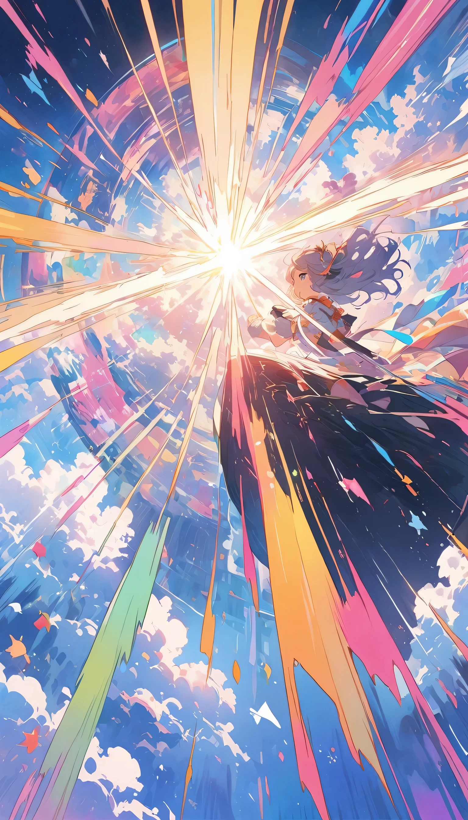 anime style, super fine illustration, highly detailed, dynamic angle, beautiful detailed, 8k, In front of numerous cathode-ray tube televisions, BREAK various programs are being broadcasted. A woman gazes at them, BREAK smiling amidst the colorful scenes.(highest quality、masterpiece、High resolution、detailed)anime style、flat style、(Shining Eyes、Beautiful Face), BREAK,Dynamic Angles、anime