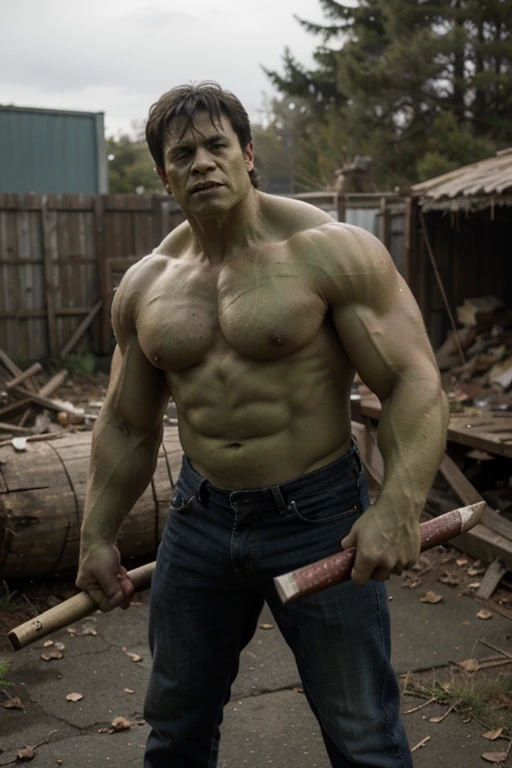 Hulk with an axe in his hand 