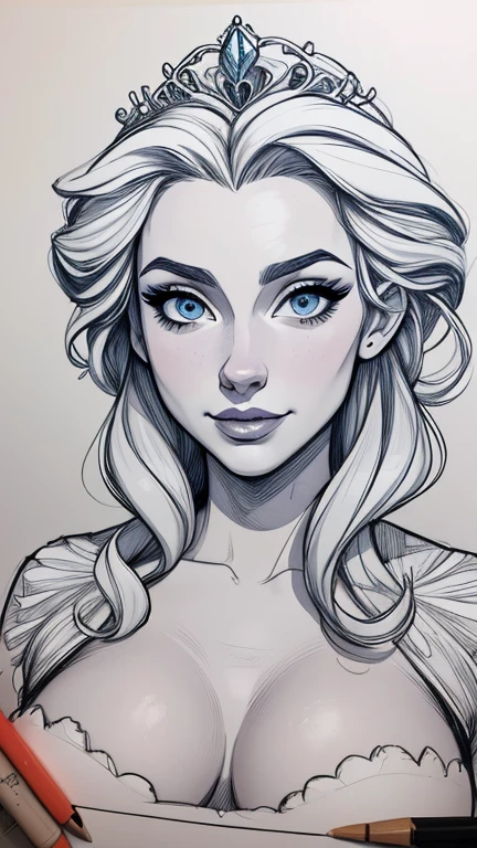 Personagem mulher Rainha Anna de Arendelle com marcas de guerras Imagem de desenho animado de uma mulher .Ilustra??o estilo desenho animado, estilo de arte dos desenhos animados, estilo de arte dos desenhos animados, digital illustration style, design de personagens altamente detalhado, arte digital detalhada coragem, Forest fan art, Design de personagens de retrato, beautiful digital illustration, retrato de alta qualidade, Arte em quadrinhos, mulher jovem cabelo com transas lindas . Queen Anna of ArendelleBeautiful lined eyes Medium large bust and wonderful sexy clothes. image expression of sexual desire from waist to head illustration Queen Anne of Arendelle