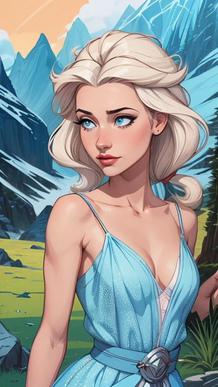 Personagem mulher Rainha Anna de Arendelle com marcas de guerras Imagem de desenho animado de uma mulher .Ilustra??o estilo desenho animado, estilo de arte dos desenhos animados, estilo de arte dos desenhos animados, digital illustration style, design de personagens altamente detalhado, arte digital detalhada coragem, Forest fan art, Design de personagens de retrato, beautiful digital illustration, retrato de alta qualidade, Arte em quadrinhos, mulher jovem cabelo com transas lindas . Queen Anna of ArendelleBeautiful lined eyes Medium large bust and wonderful sexy clothes. image expression of sexual desire from waist to head illustration Queen Anne of Arendelle