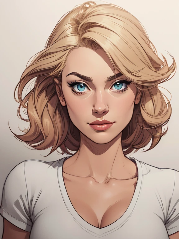 estilo de desenho animado:1.2), Yvonne Strahovski mulher Imagem de desenho animado de uma mulher , roupas sensuais , garota super fofa, authoritarian would be facial expressioncartoon style illustration, estilo de arte dos desenhos animados, estilo de arte dos desenhos animados, digital illustration style, design de personagens altamente detalhado, arte digital detalhada fofa, City fan art, design de personagem retrato, beautiful digital illustration, retrato de alta qualidade, arte em quadrinhos, retrato do design do personagem, white background Buso without clothes and medium breasts, beautiful and symmetrical body curves