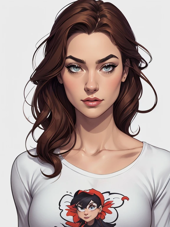 estilo de desenho animado:1.2), Yvonne Strahovski mulher Imagem de desenho animado de uma mulher , roupas sensuais , garota super fofa, authoritarian would be facial expressioncartoon style illustration, estilo de arte dos desenhos animados, estilo de arte dos desenhos animados, digital illustration style, design de personagens altamente detalhado, arte digital detalhada fofa, City fan art, design de personagem retrato, beautiful digital illustration, retrato de alta qualidade, arte em quadrinhos, retrato do design do personagem, white background Buso without clothes and medium breasts, beautiful and symmetrical body curves