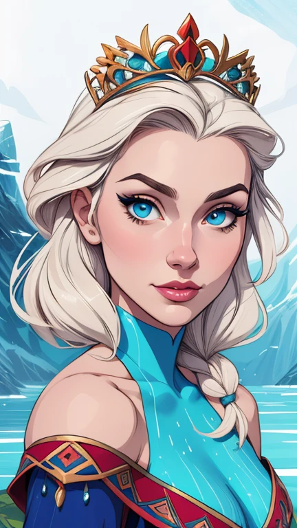 Personagem mulher Rainha Anna de Arendelle com marcas de guerras Imagem de desenho animado de uma mulher .Ilustra??o estilo desenho animado, estilo de arte dos desenhos animados, estilo de arte dos desenhos animados, digital illustration style, design de personagens altamente detalhado, arte digital detalhada coragem, Forest fan art, Design de personagens de retrato, beautiful digital illustration, retrato de alta qualidade, Arte em quadrinhos, mulher jovem cabelo com transas lindas . Queen Anna of ArendelleBeautiful lined eyes Medium large bust and wonderful sexy clothes. image expression of sexual desire from waist to head illustration Queen Anne of Arendelle