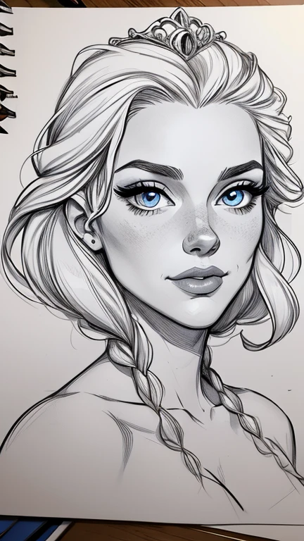 Personagem mulher Rainha Anna de Arendelle com marcas de guerras Imagem de desenho animado de uma mulher .Ilustra??o estilo desenho animado, estilo de arte dos desenhos animados, estilo de arte dos desenhos animados, digital illustration style, design de personagens altamente detalhado, arte digital detalhada coragem, Forest fan art, Design de personagens de retrato, beautiful digital illustration, retrato de alta qualidade, Arte em quadrinhos, mulher jovem cabelo com transas lindas . Queen Anna of ArendelleBeautiful lined eyes Medium large bust and wonderful sexy clothes. image expression of sexual desire from waist to head illustration Queen Anne of Arendelle