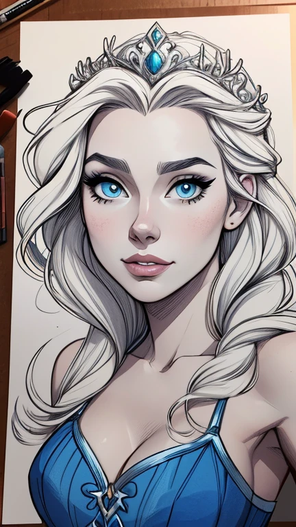 Personagem mulher Rainha Anna de Arendelle com marcas de guerras Imagem de desenho animado de uma mulher .Ilustra??o estilo desenho animado, estilo de arte dos desenhos animados, estilo de arte dos desenhos animados, digital illustration style, design de personagens altamente detalhado, arte digital detalhada coragem, Forest fan art, Design de personagens de retrato, beautiful digital illustration, retrato de alta qualidade, Arte em quadrinhos, mulher jovem cabelo com transas lindas . Queen Anna of ArendelleBeautiful lined eyes Medium large bust and wonderful sexy clothes. image expression of sexual desire from waist to head illustration Queen Anne of Arendelle