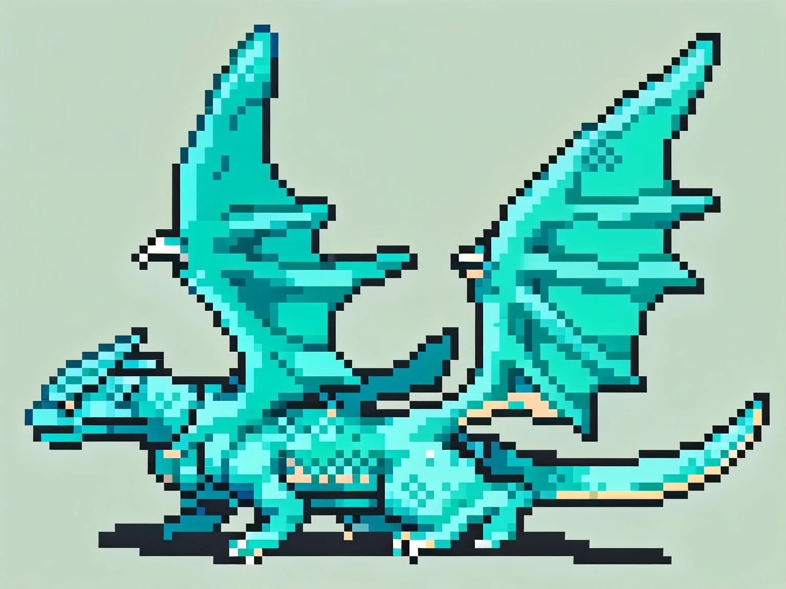 (wyvern), (white background), (pixel style sprite)