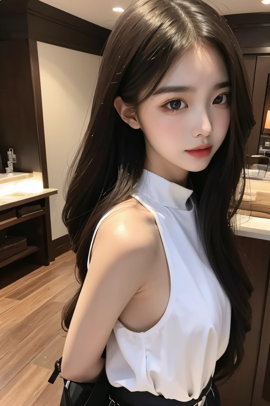 ((best quality)), ((masterpiece)), (detailed), (매우 detailed 얼굴 표현), perfect face, multi color costumes, 2 women, Twins,Madison Beer, without makeup, Profile picture, Use Instagram Filters, Subtle soft and dim light, perfect face, julia sardinian, perfect hands, Random Actions, (clothes:random color), Full-body view, fullbody, wall full of decorations,