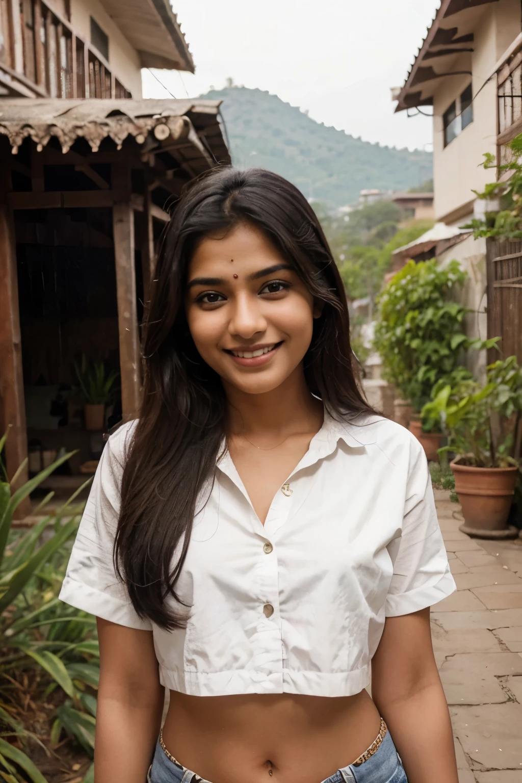 a beautiful Indian girl cute smile outdoor activities attitude 