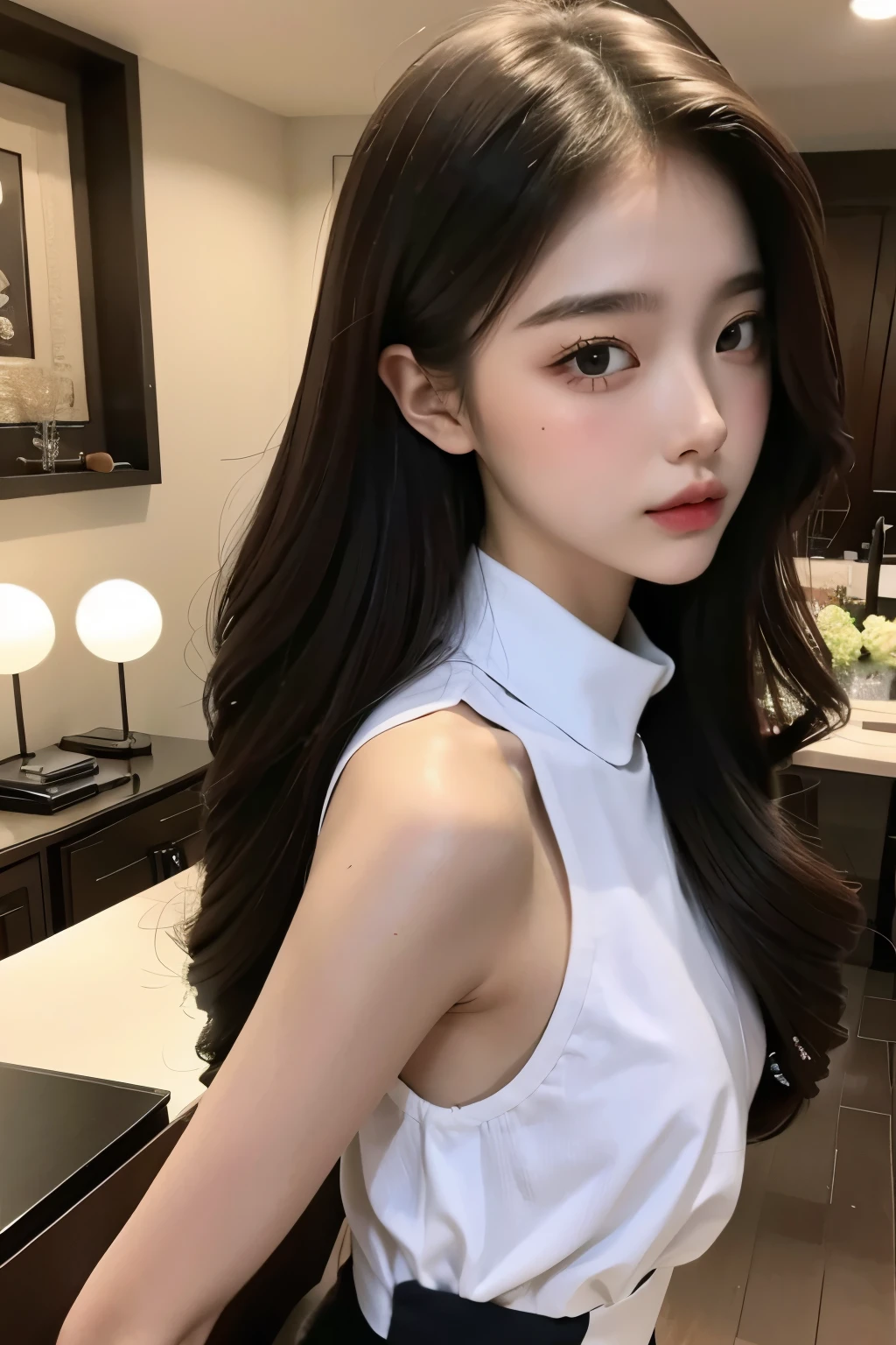 ((best quality)), ((masterpiece)), (detailed), (매우 detailed 얼굴 표현), perfect face, multi color costumes, 2 women, Twins,Madison Beer, without makeup, Profile picture, Use Instagram Filters, Subtle soft and dim light, perfect face, julia sardinian, perfect hands, Random Actions, (clothes:random color), Full-body view, fullbody, wall full of decorations,