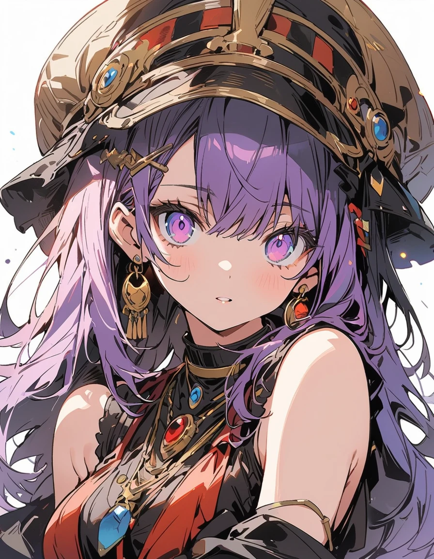1 girl、purple eyes, purple, eye color purple、(highest quality、masterpiece、High resolution、detailed)、Line artスタイル、Line art、(Shining Eyes、detailed美しい顔), BREAK,(Line Art:1.4),anime、(Line Art style)