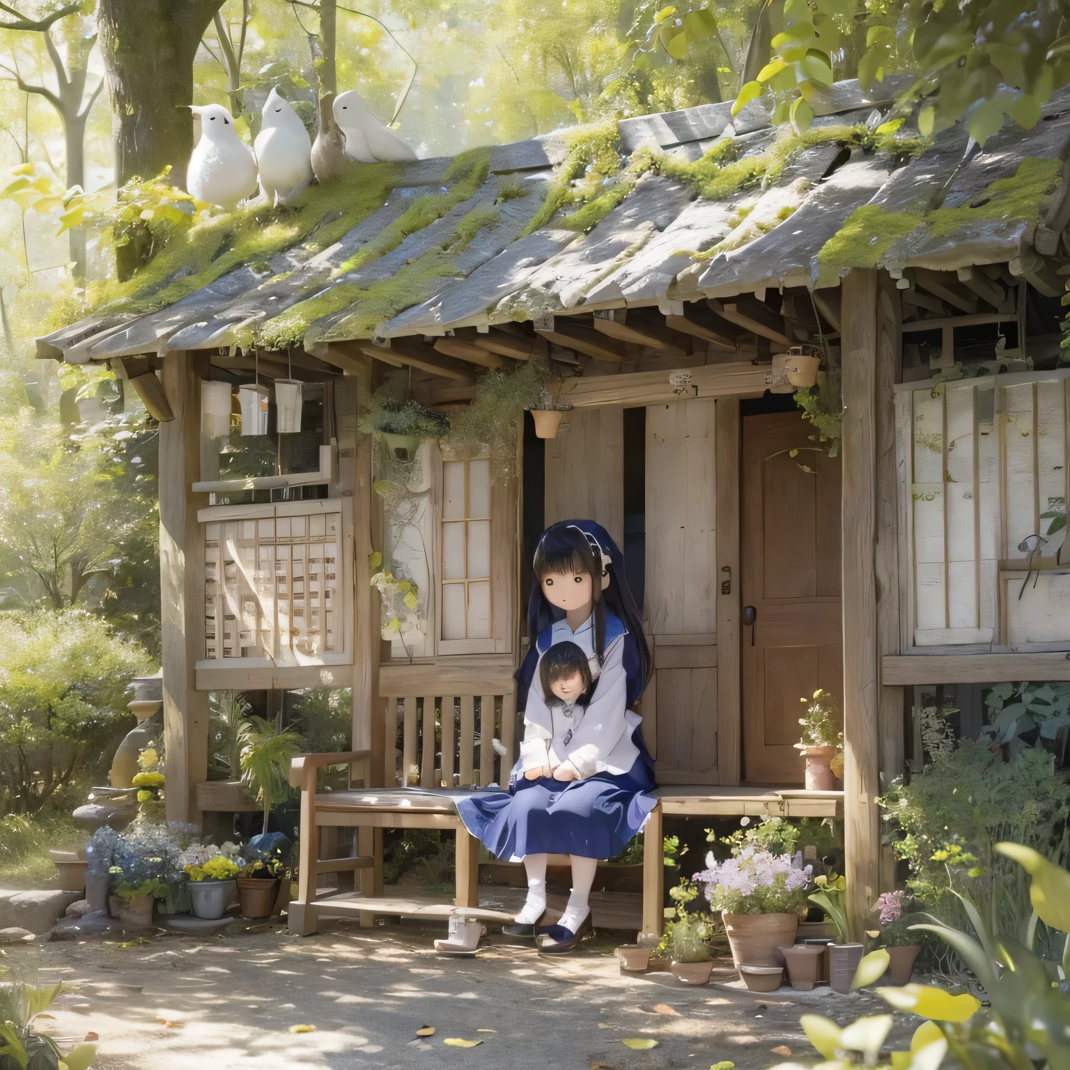 (ocean View) Girl inside(Calm) Country garden, Lush greenery and vibrant flowers々Surrounded by. she is(Wooden bench) and a(Soft cushion) While she gazes into the distance. The garden is located at the foot of a majestic mountain.(range) Reaching the sky, and its peaks covered in a blanket of(Wispy clouds). Girls are wearing(Flowing Summer Dress) It matches perfectly with the colors of the flowers blooming around her.. she(Beautiful fine details) shine and curiosity and wonder as she takes in the breathtaking(View) Before she. The sunlight shines through the leaves, casting(Mottled Shadows) On the ground. The air is filled and the sweet scent of blooming flowers and the gentle sound of birds chirping. The scene is warm(colorful) Shine, Create a sense of peace and tranquility. The girl&#39;s hair is dancing(breeze), adding to the Calm atmosphere of the place. This work、(Computer Generated Image) technology, and a focus on(Very detailed) Element and(Realistic) style. The colors are vibrant and lively, Bringing the scene to life. The lighting is soft、(Sunlit), Highlight the natural beauty of your surroundings. The overall image quality is top notch, and(4K resolution), capturing even the finest details and(Ultra-high resolution) Accuracy. This masterpiece of art combines the beauty of nature and the innocence and wonder of youth, Create a truly captivating visual experience.spread arms