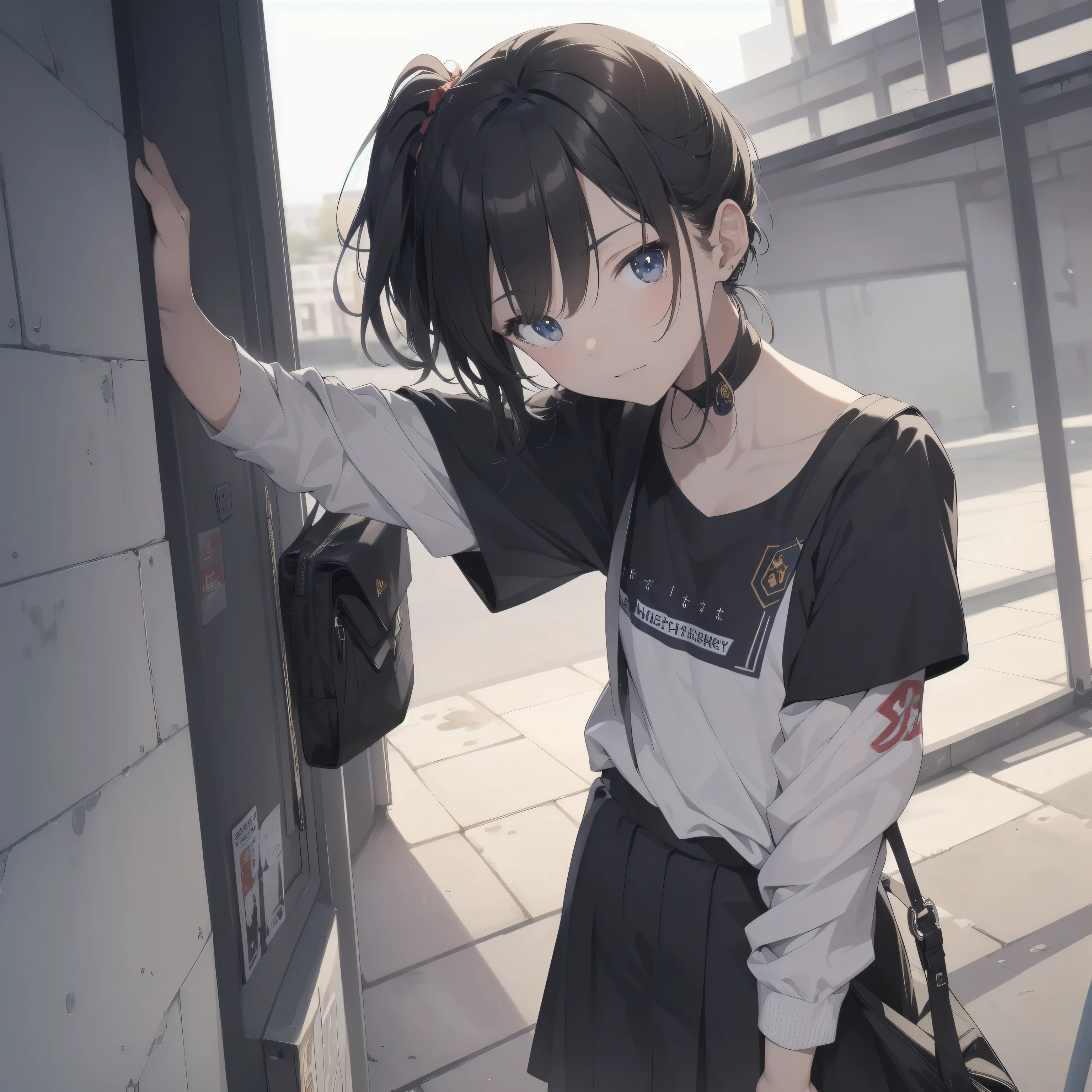 ultra-absurdres-Top quality by artist God, ultra-detailed, high resolution, anime moe artstyle, best anime 8k konachan wallpaper, pixiv contest winner,pool:2810, perfect anatomy,break, 1girl, (Please draw a tomboy walking smily to school alone. )break,(Solo,little female, -yeld:1.Full limbs, complete fingers, (very short hair), ponytail, flat chest, , small butt, small black eyes, beautiful detailed eyes, well-proportioned iris and pupils, expressive eyes, highres detailed hair, soft expression, school_gym uniform, official_alternate_costume, short gym shorts,(Detailed Lighting), (Detailed background), in the School commute route. break,super detailed skin, Best cinematic lighting powered by famous artist, 8k,beauty illustration,photoshop_(medium),very aesthetic,break,((artist:ixy )), artist:akinashi yuu ,artist:oyari ashito ,artist:kantoku ,