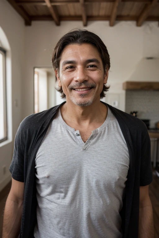 Hombre mexicano mediana edad sonriente