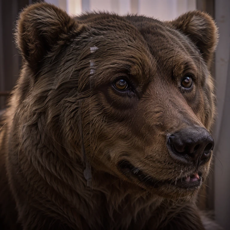 Bonjour
Génere moi l'image d'un grizzly qui soit réaliste, de corpulence mince, avec des yeux de grandes tailles, ressemblant à des yeux humains, c'est à dire iris bruns sur des yeux blancs. The bear must look like Kenai from the movie Brother Bear. Also improve this image that I inserted for you