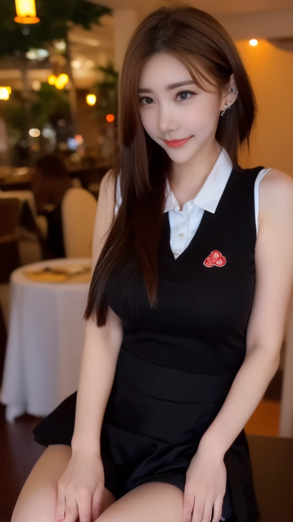 (8k, RAW photo, best quality, masterpiece:1.2), (realistic, photo-realistic:1.37), ultra-detailed,
1 girl,cute, solo,beautiful detailed sky,detailed cafe,night,sitting,dating,(nose blush),(smile:1.1),(closed mouth),large breasts, seductive smile, large aparture, professional lighting, Sony A7R4, Zessie 50mm F1.8,
Big breasts,beautiful detailed eyes,(collared shirt:1.1), sailor japanese uniform, univercity uniform, short skirt,](short hair:1.2),floating hair , glamorous earrings,