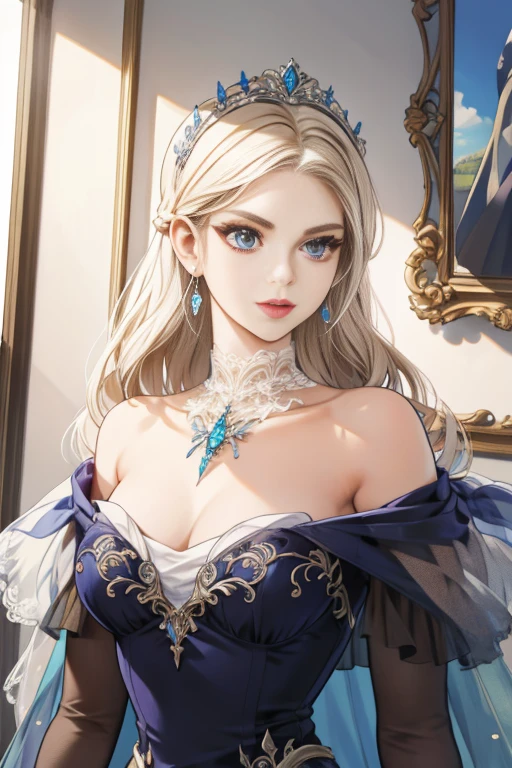 obra de arte, (absurdos:1.1), melhor qualidade, extremamente delicado, (rosto bonito:1.1), elegante, (great composition), bolsas sob os olhos, (Escuro:1.1), imagem arafada de uma mulher com vestido preto retrato formal de mulher inspirado em Li Chevalier, retrato cavaleiro feminino, gorgeous paladina feminina, Vestido preto da era vitoriana, garota formal, crisp and clear RPG portrait, paladina feminina, fanart requintada altamente detalhada, funerais de vestido preto feminino , Elisha Cuthbert as advertisement&paladino, dress with black blonde blue eyes long hair NOT SHOWING SKIN