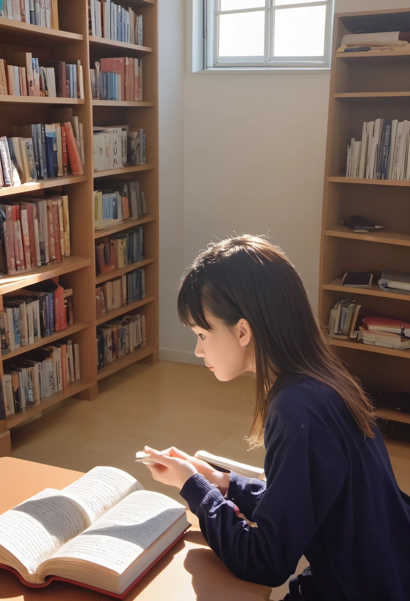 student,spring,books,read,youth,study,textbook,library,Study room,Knowledge,Light and Shadow,Filming,photography,Sunlight,China,Profile,Reading