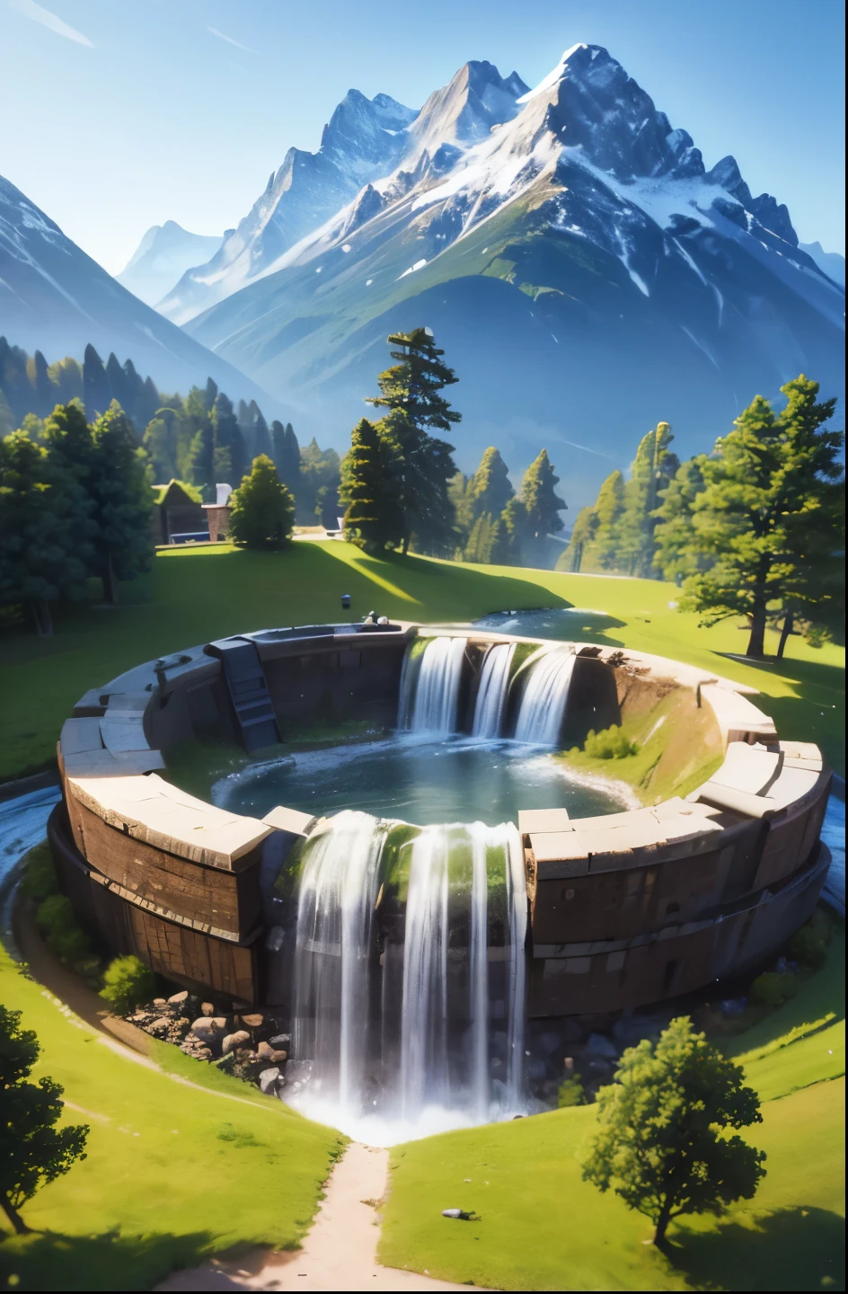 ((masterpiece)),highest quality, (8k, highest quality, masterpiece:1.2), Very detailed, figure, small_scene, 3D_scene, Mountain,