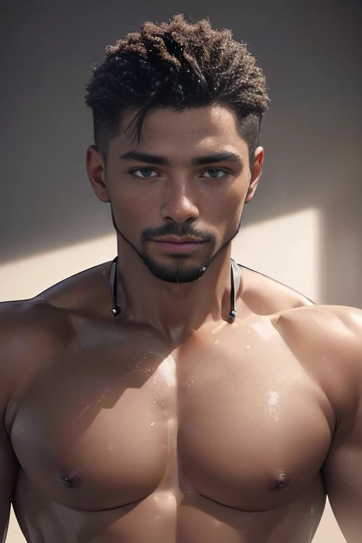 (best quality, 8k, highres, photorealistic:2.0), (solo),(one male:2.0),(black men:1.5),(shirtless black man),(short hair men),(black men hairstyle),(muscular),(looks very young),(clean body),(mini thong),(Ecstasy with amazing orgasms:1.5),