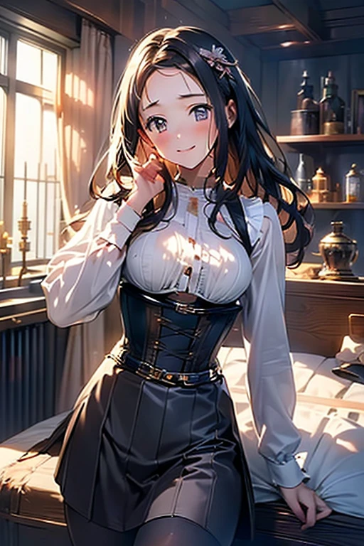 (((masterpiece)))、((highest quality))、(Super detailed)、(CG illustration)、(so beautiful ))、cinematic light、(((1 Mechanical Girl)))、 SF、Apocalypse、erotic grotesque、Research Institutes(beautiful and luxurious:1.2)、(1 girl:1.3)、facing the front, (double breasted,under bust:1.2), gap between buttons,(((corset belt))),(((high waist skirt,)))