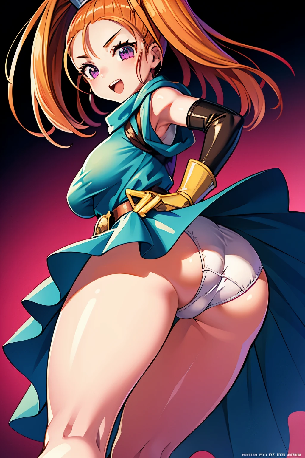 (masterpiece, highest quality, highest quality, Official Art, Beautiful and aesthetic:1.2), (1 Girl)Beautiful body, Detailed face,((Sharp focus on the crotch)),solo,fightingBarbara,upskirt,white_pantie,