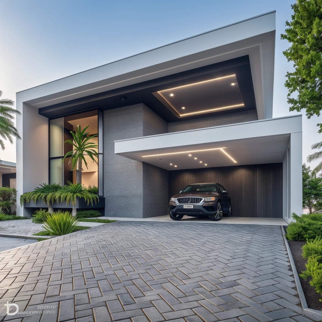 1 morden house, cofe space:1.4, main material by white wall and wood, large yard, 1 road runs in front of the house, (RAW photo, real, best quality, masterpiece:1.2), look morden minimalist, 1 road in front of the house, shime ring light, light brighteness from indoor:1.2, dynamic lighting:1.3, (hyper realistic, photo-realistic:1.2), high quality, (dark lighting:1.2), perfect lighting, archdaily