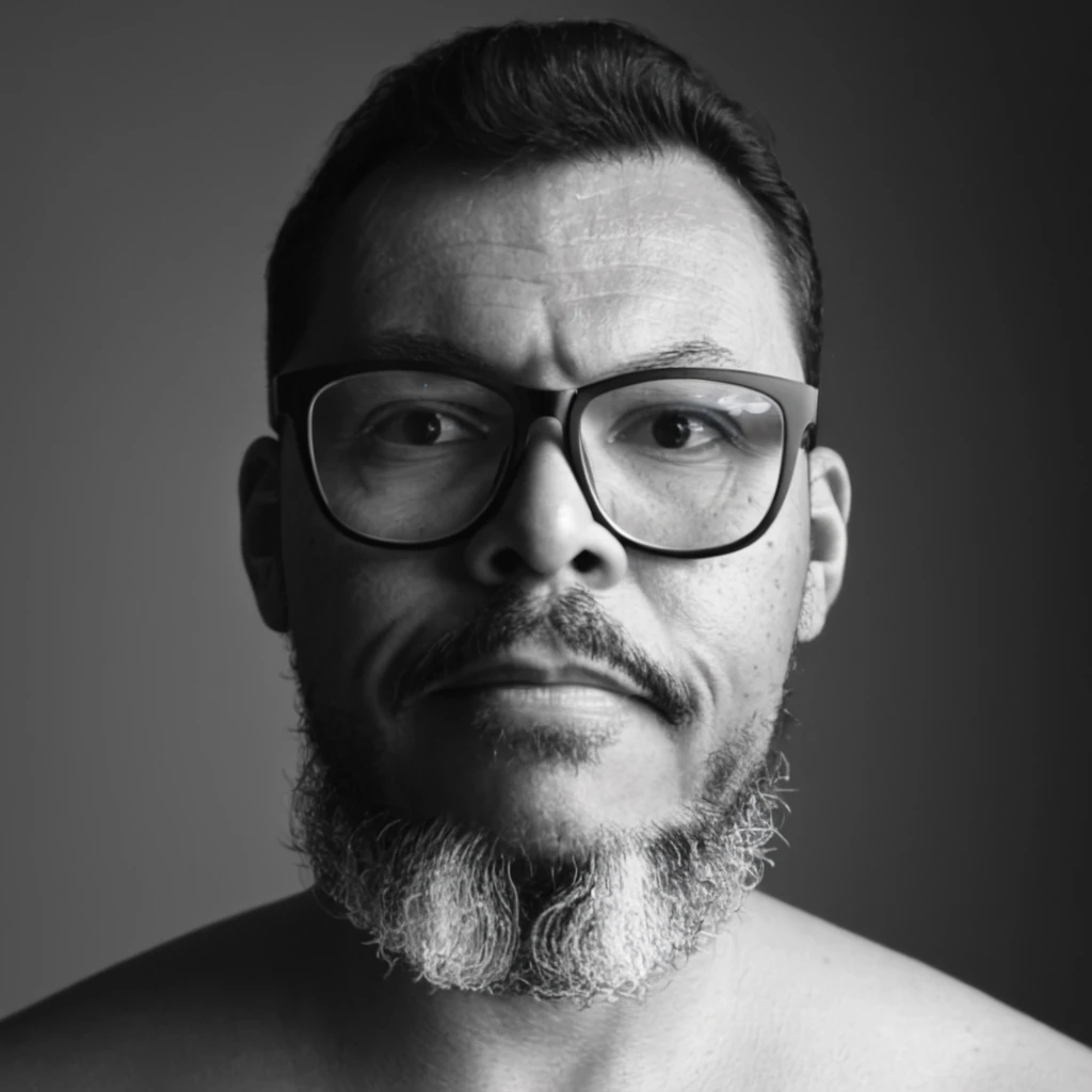 gutto2024abr, Monochromatic, Portrait, glasses.