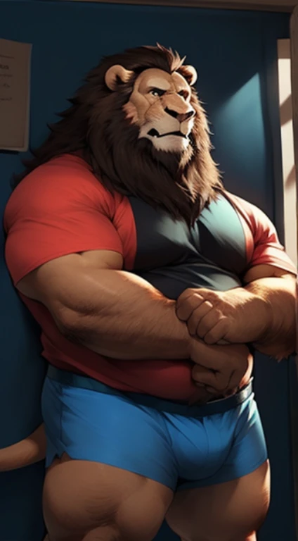 (por Hyaku, por darkgem, por zixiong, pernas abertas sentado na cadeira, low angle view), homem maduro, cicatriz no olho, old chubby lion, (pelo marrom:1.2),meia idade,((cabelo curto preto)),((barba facial)),(nada ali, melhor qualidade, alta qualidade, detalhado, sombreado, sombreamento, obra de arte:1.2), detalhado eyes, detalhado clothing, sorriso pretensioso, Sorriso Sedutor, Peito peludo, copos,Inside the office,(blue pattern boxers:1.4), (camisa branca aberta:1.5), (gravata removida),(meias pretas:1.2) camiseta aberta, peito amostra, sentado na cadeira.