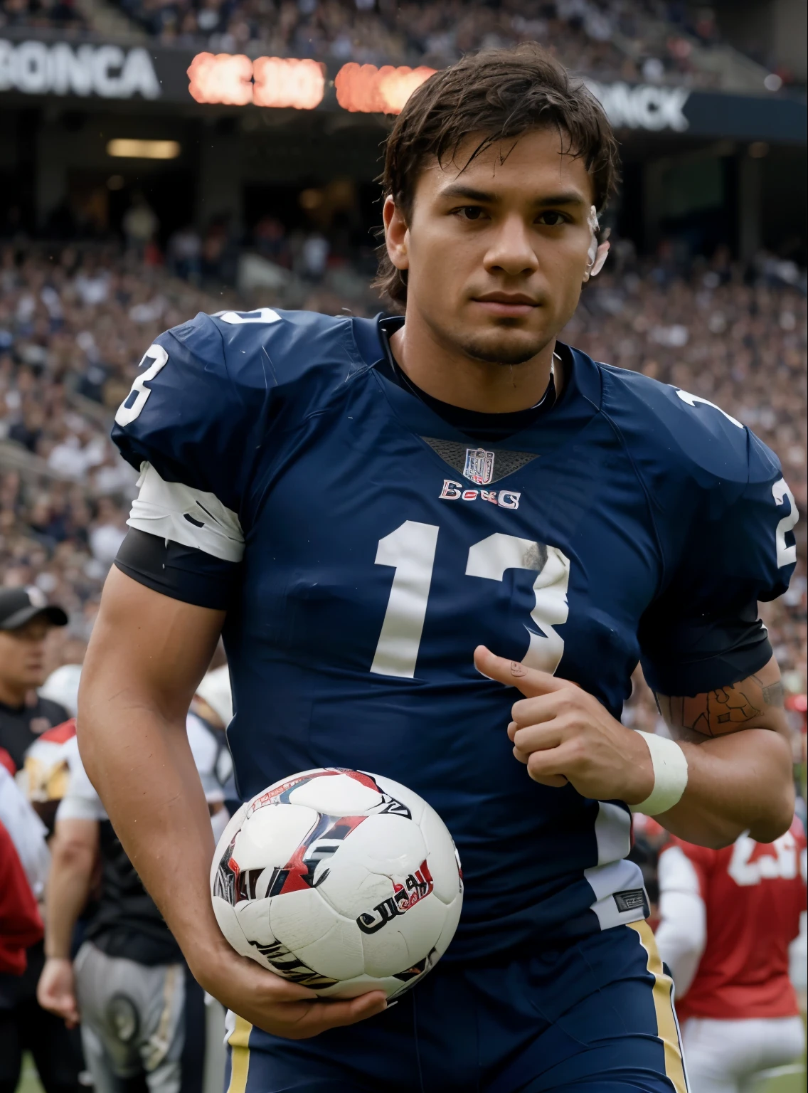 Transforming a user's uploaded photo into a football player image.