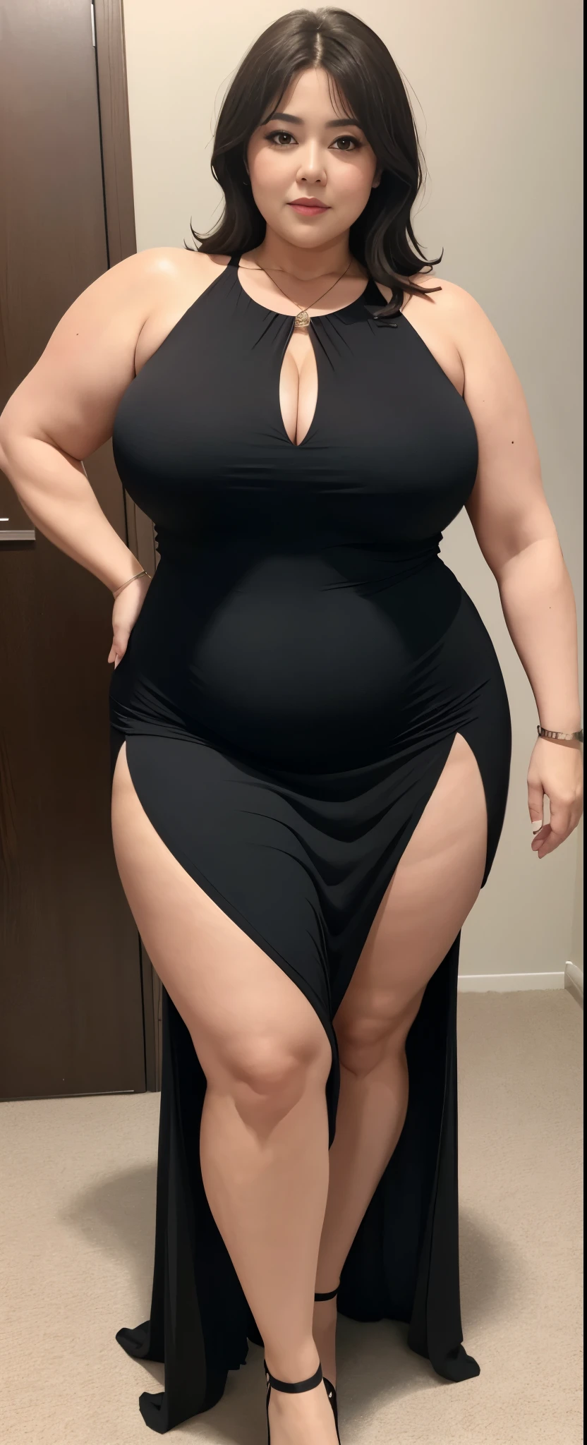Mature Caucasian Woman, Pregnant women, Dynamic standing poses, Full body photo, Front shape, View your audience, Looking at the audience, vagina, throw, (Platinum Blonde Long Straight Hair), ((Black see-through dress)), Mature Mom, Mature Woman, Voluptuous shape, Hourglass Shape, A rich body, defined waistline, THICC Body Type, Thick thighs, perspective, Very detailed, shape, ((Huge breasts)), Exposed breasts, Great hands, Perfect hands, Detailed fingers, beautiful Detailed fingers,Karen Fisher(pornstar), Beautiful attention to detail, Green Eyes, Perfect Eyes, Clear Eyes, (Plain background, Wall Background, Simple Background), (((masterpiece))), ((Highest quality)), ((Exquisitely crafted)), ((surreal)), 8K, An absurd solution, Real-World Accuracy, Vivid depiction, Ultra-Realistic Details, Unparalleled realism, ((Film Grain, jpeg artifacts, Noise Effect, grain effect)), Pregnant women,