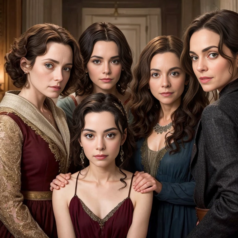 4 jew actors and 3 jew women focus on the characters