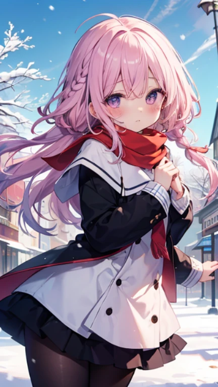 、、Shyness、blush、Embarrassing、blush、、、skirt、snow原、、snow、cold、scarf、scarfを巻く、降snow高解像度、Full HD、8K quality、、、Droopy eyes、、、Eye highlights、Bright eyes、Clear Eyes、Beautiful Eyes、avert your eyes、Embarrassing、blush、、Eye highlights、、、Eye highlights、信じられないほどBeautiful Eyes、Black tights with pink lines、、、、Valentine's Day、チョコレートをhand over、heart、Confession、hand over、give、front、両手でgive、bow、please、Presure、Top of the head、Pink Hair、lowering the corners of the eyes、lower the corner of the eye、Droopy eyes、Violet eyes、Zhouao Coral、Zhouao Coral、cute、、Hair on both sides is puffy、Ahoge、No makeup、Oblique eyes、Round face、Calm、Long Hair、Hair knots on the left and right、Braid、snow月花