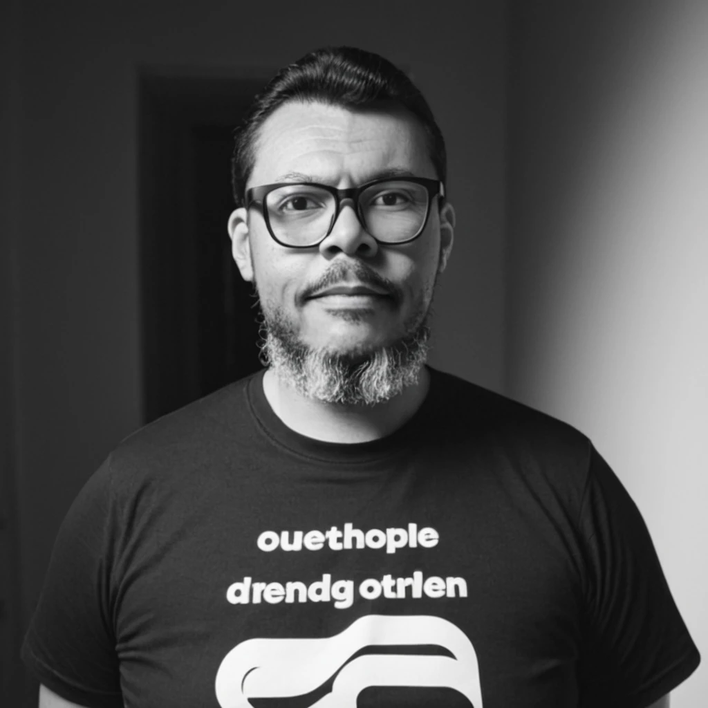 gutto2024abr, Monochromatic, Portrait, glasses, black t-shirt, analog photo