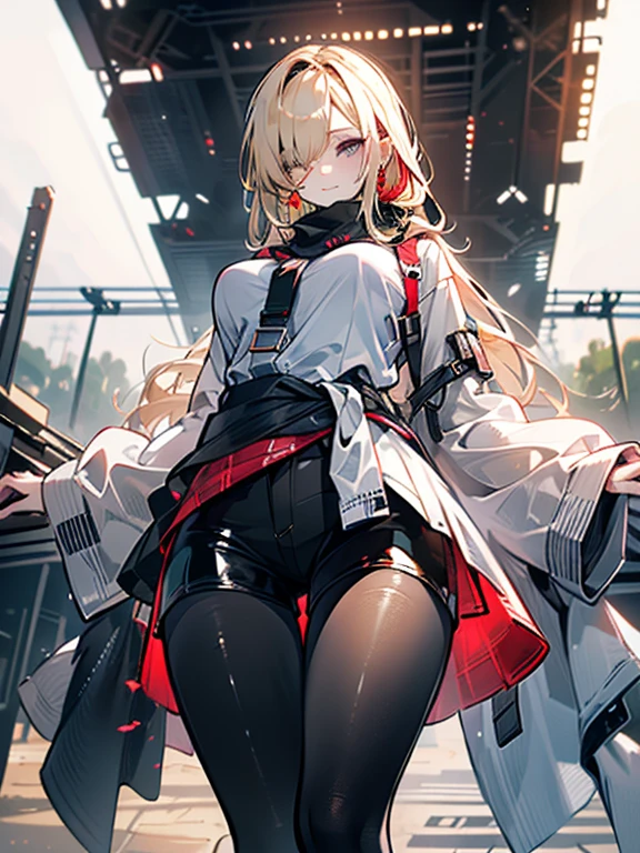 ((in a desert:1.5)), a matured woman with long hair and a white outfit, (resting in oasis:1.2), Arabic, Post apocalyps, from arknights, artwork in the style of guweiz, bodyesbian, fine details. girls frontline, beautiful anime illustration, from girls frontline, by Yang J, stunning, 26 years old, (solo:1.5), (sfw:1.25), sagging breast, large breasts, big tits, thin waist, big ass, Raised sexy, (dark mahogany medium long hair, updo, hair over one eye, asymmetric hair, Carly hair, low tied),(musulman, Headscarfs, hair bands, head vandage, Turban), (ultra high resolution, 8K RAW photo, photo realistics, weak outline:1.3, clear focus), best qualtiy, natural lighting, blurry back ground, field depth, (Bright pupils, detailed beautiful eyes, high detailed face), Red lip, looking at viewers, (tight focus:1.2, from below), sexy posing, seductive weak smiling, center image, (wearing white long jacket and clothes, wearing short pants, gold ornaments, white clothes rolling around waist, camel-brown long leather boots, translucent lace pantyhose), ((correct anatomy:1.5)), ((outdoor:1.2)),