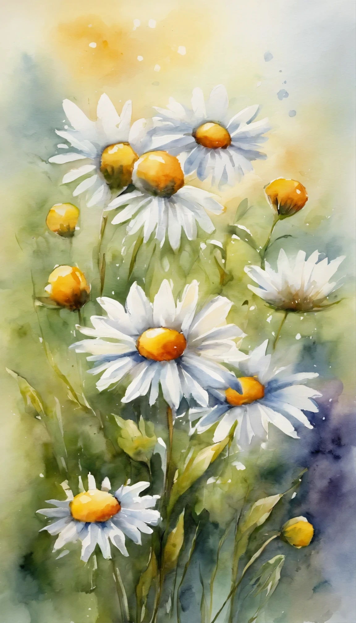 ((Flower daisies)), Lovely garden, Softness in the landscape, 8K resolution, gorgeous illumination, SuperiorQuality