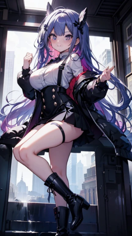 Giantess woman masturbating in the tiny city with tiny humans in her pussy. hentai, xxx, masturbation, macrophilia