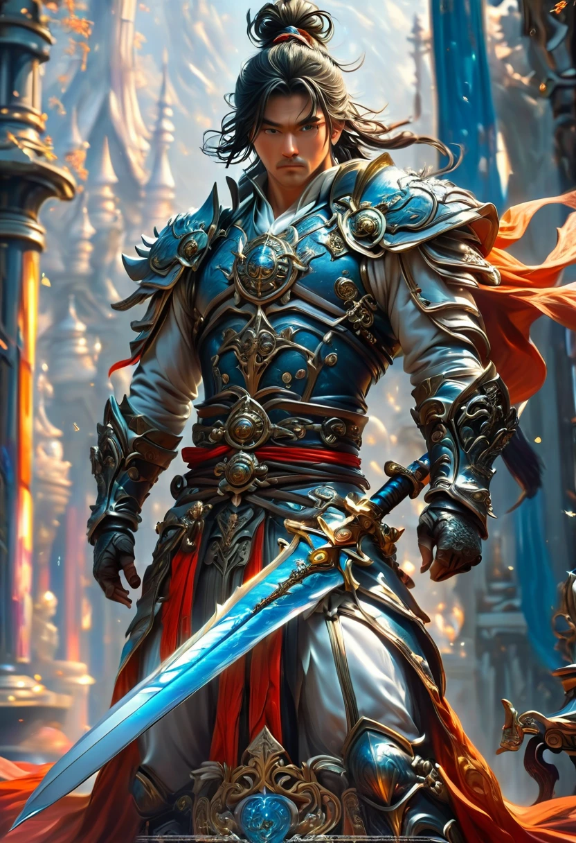 Sworasman, sword, athletic build, best quality, masterpiece, very aesthetic, perfect composition, intricate details, ultra-detailed