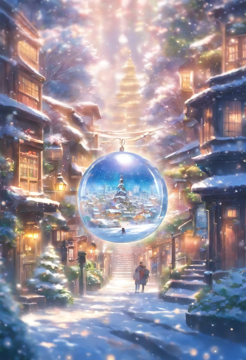 1 Snow Globe A real town in the glass street tree Ghibli