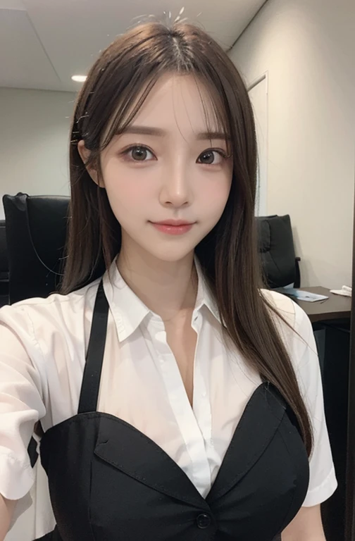 Office worker , in office, office costume , detained hand , high quality, super quality, detailed face, beautiful woman , golden eyes, long hair
