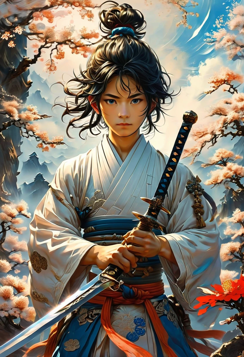 Sworasman, hold sword, by yukisakura, best quality, masterpiece, very aesthetic, perfect composition, intricate details, ultra-detailed
