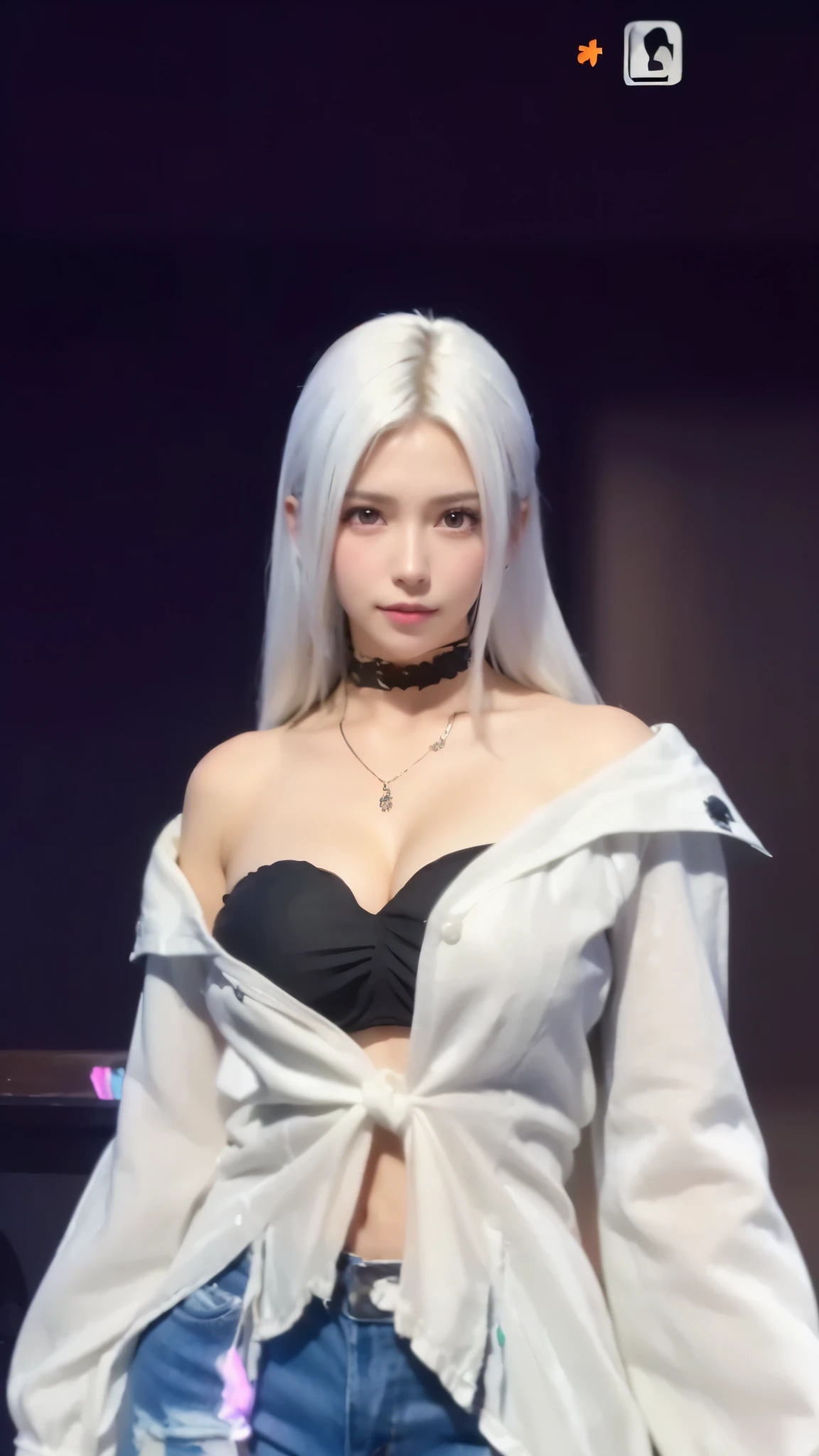 ((((masutepiece, Best Quality, High resolution)))), extremely detailed 8K, Beautiful girl with slim body, (Ultra HD, Ultra-detailed, Highly detailed, Highly realistic, Ultra-realistic, photos realistic), (1girll:1.5), short wavy hair, bob cuts, (dynamicposes), facing at camera, lightsmile, Purple eyes, (nedium breasts: 1.2), (beautifull detailed face, Beautiful detailed eyes), (White vest, Thin material), cleavage, Dark Denim Shorts, Glow, Sweat, (rays of sunshine, Sunlight),nakeness,bared chest, big tits