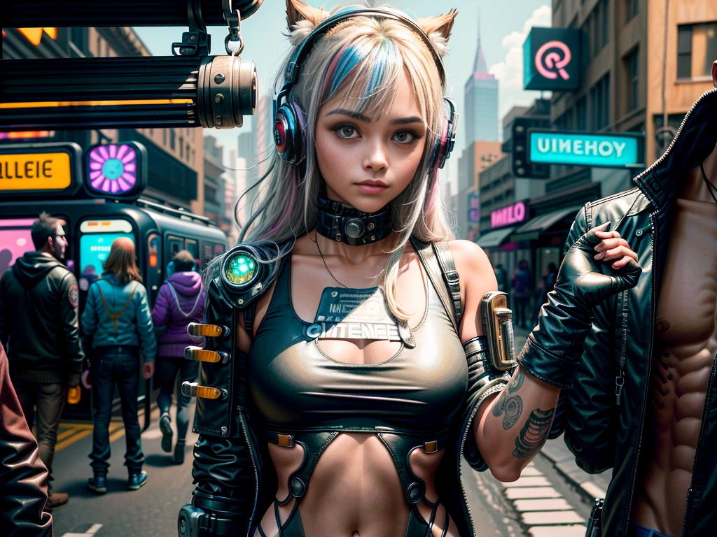 (NSFW:1.5)Una chica, ((muy hermosa)), Tren Bohoai, Dentro Del tren(Foto en bruto, La mejor caliDaD, Obra maestra:1.2), (realista, Realista:1.4),(Obra maestra:1.4),(La mejor caliDaD:1.4), ((1 chica solamente)), :D, Animal ear headphones, Brazo en alto, flequillo, sonrojarse, bodysuit, Pectorales, Pose De conejito, Escritura De ropa, Ombligo cubierto, Fotos De vaqueros, chaqueta recortaDa, guante, (((Cyberpunk City Street FonDo))), Ingesta De cabello, auriculares, Traje imposible, Ropa imposible, chaqueta, pechos granDes y llenos, Ratex, Latex bodysuit, Cabello largo, mangas largas, MiranDo hacia el espectaDor, pechos granDes y llenos, Guantes multicolores, boca abierta, Traje rosa, ojos rosaDos, chaqueta roja, Ropa brillante, encogerse De hombros \(ropa\), bloqueos laterales, Piel apretaDa, They are smiling, Huecos entre los muslos, muslo, cola Doble, Pelo muy largo, Guante Blanco, cana,Alice \(cabeceo\),(Piel brillante),realista.