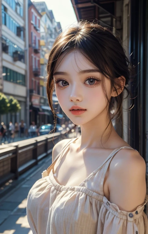 1 boy,more details in eyes,cute,looking at viewer, adorabel girl,cute face,details sky,pretty,young,juvenile,((masterpiece:1.4,best quality)),multiple details,colorful hair,eyeshadow,, sfw,   