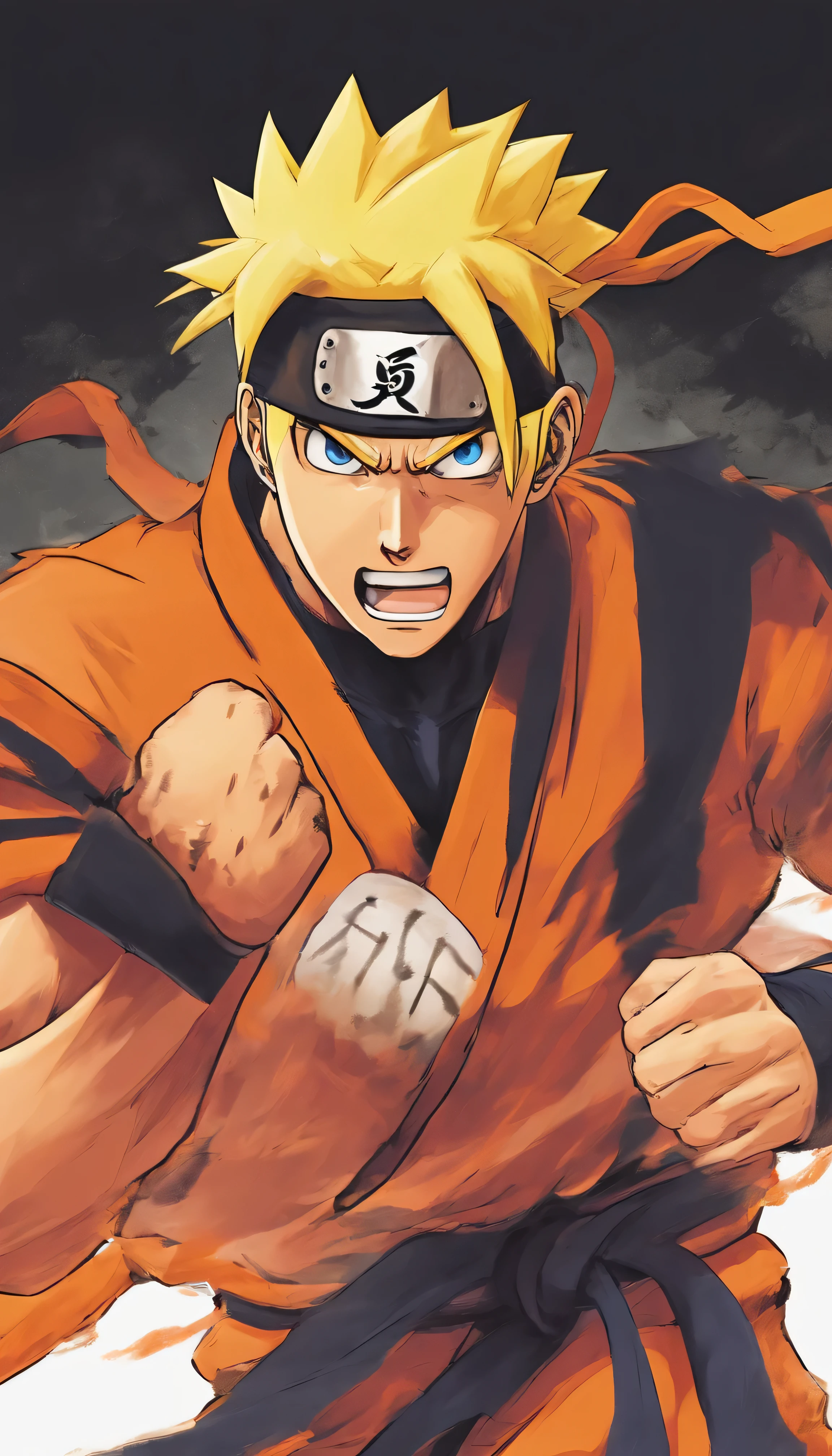 (best quality,4k,8k,highres,masterpiece:1.2),ultra-detailed,(realistic,photorealistic,photo-realistic:1.37),Naruto Uzumaki performing Shadow Clone Jutsu,Facial Features: youthful face with trademark cheek marks, focused and determined eyes,Hairstyle and Color: unruly, spiky blond hair with vibrant golden hue,Outfit: Naruto's bright orange ninja jumpsuit with black straps and pouches,Headband: Naruto proudly wearing Konoha symbol forehead protector,Shadow Clones: multiple clones surrounding Naruto, dynamic poses and illusory movement,Background: scene set in Konoha Village or training ground with lush greenery or training dummies,Expression: Naruto's expression reflecting determination, energy, and unwavering spirit