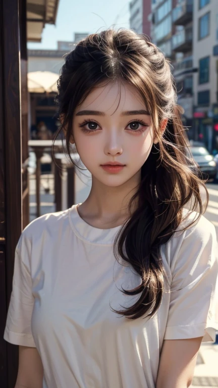1 boy,more details in eyes,cute,looking at viewer, adorabel girl,cute face,details sky,pretty,young,juvenile,((masterpiece:1.4,best quality)),multiple details,colorful hair,eyeshadow,, sfw,   