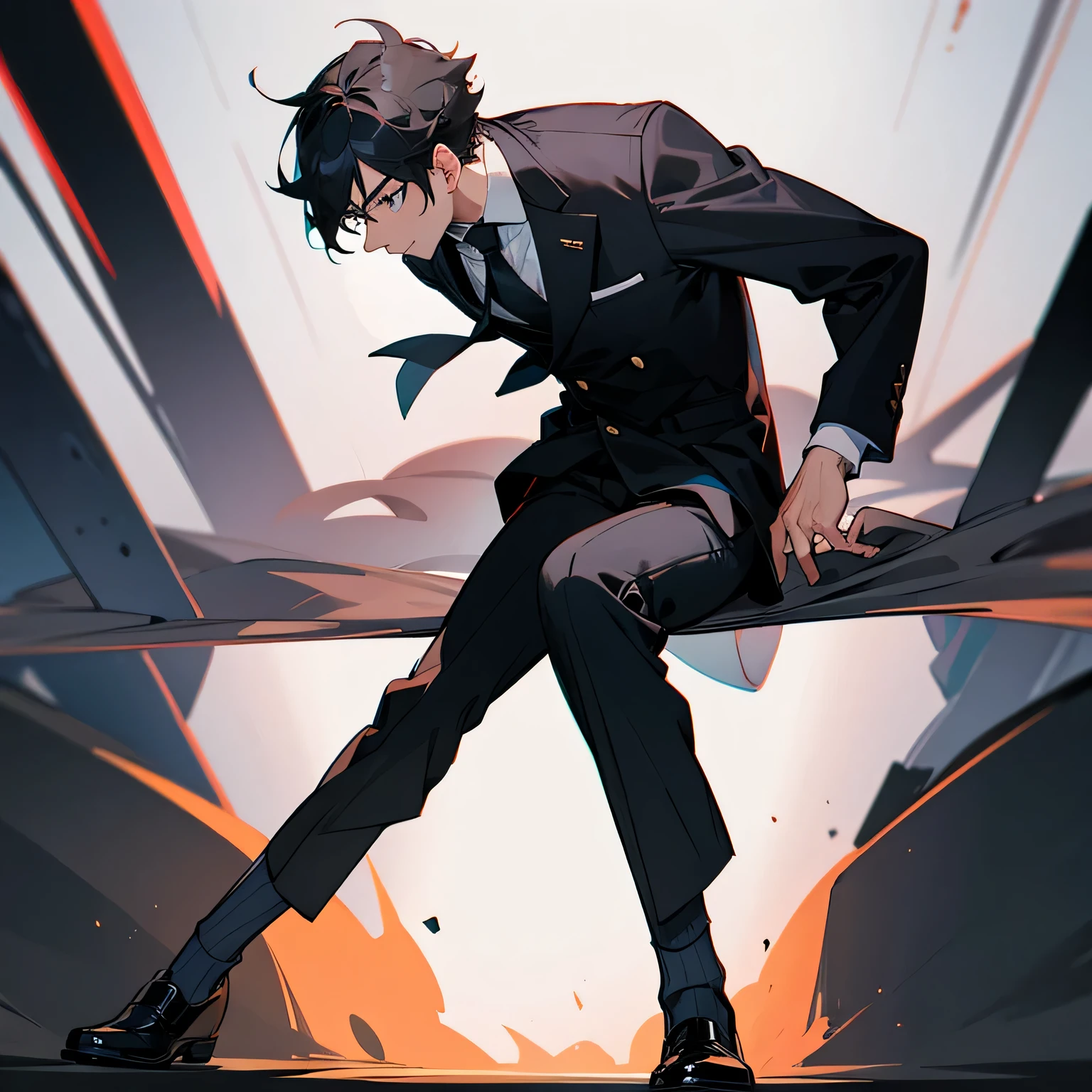 A man wearing black socks