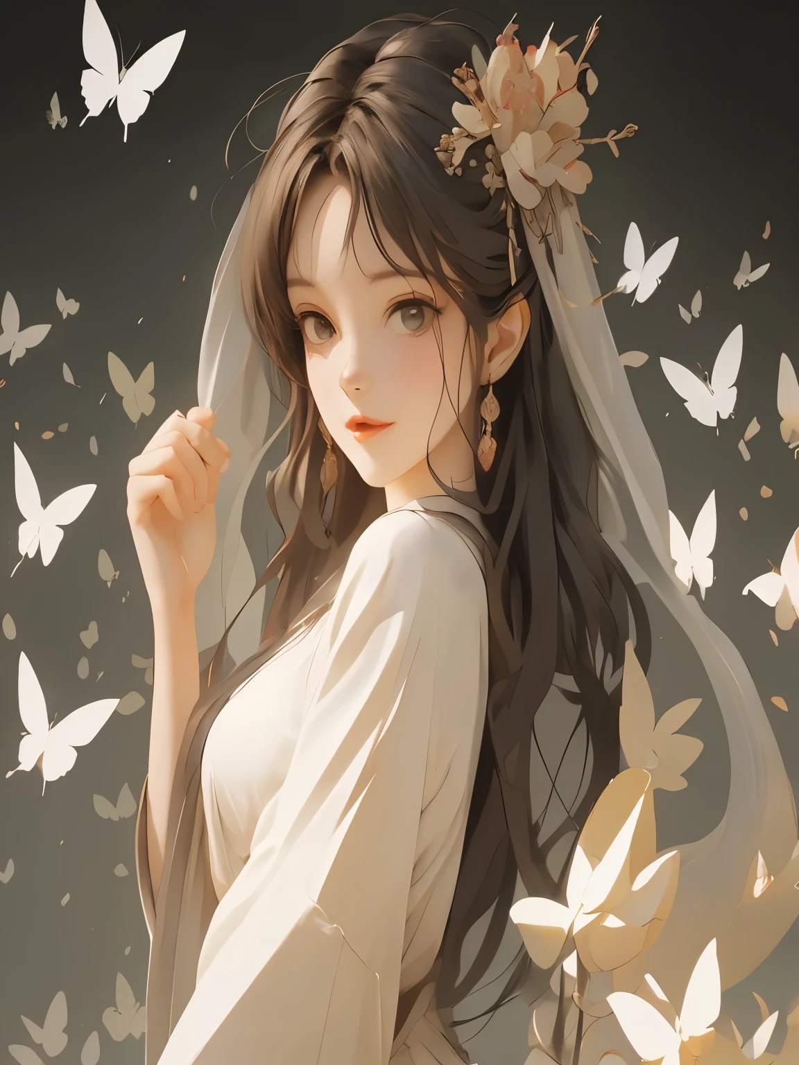 (masterpiece: 1.2, high quality), (Pixel: 1.4), (Song Dynasty calligraphy: 1.4) (Wide-angle lens, panoramic: 1.2), (panoramic镜头: 0.95), (panoramic镜头, Macro lens: 1.25), A girl, Dynamic angle, view, High Point,
masterpiece, best quality, 8K, Crazy details, intricate details, Ultra Detail, Ultra-high quality, China (China建筑: 1.5) Braided (Become a: 1.5), Strabismus, (Cold attitude: 1.2),
The eyebrows are like willow leaves in early spring, There are often rainy clouds, Face like peach blossom in March, The moon symbolizes love. Slim waist curl, Restrained swallows are lazy warblers., Sandalwood tastes light, Butterflies' chaos drives bees crazy. Enchanting, Mitamaoka,
Tense shots (The sky glows red, visual impact, Give your poster a dynamic and visually striking look: 1.2), Close-up, (Analog lenses, Macro lenses: 1.25), (Detailed facial description), (Detailed hair description), (Detailed clothing description),
{extremely exquisite beauty}, (Detailed description of the eyes), ((Delicate face)), (Beautifully detailed facial depictions),
(Pretty Face), Slimming face, Slim, Oval face, Perfect face, Delicate face, Eye details, Milky white skin, (whole body: 1.8), white hair,