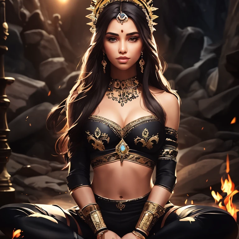 make this image more sexy and beautiful, a woman in a bikini sitting on a rock with a crown on her head, uma linda imperatriz de fantasia, extremely detailed artegerm, Arte de fantasia 4k, estilo de arte de fantasia, epic estilo de arte de fantasia hd, even model | artegerm, alena aenami and artegerm, style of artegerm, arte conceitual | artegerm, Deusa linda