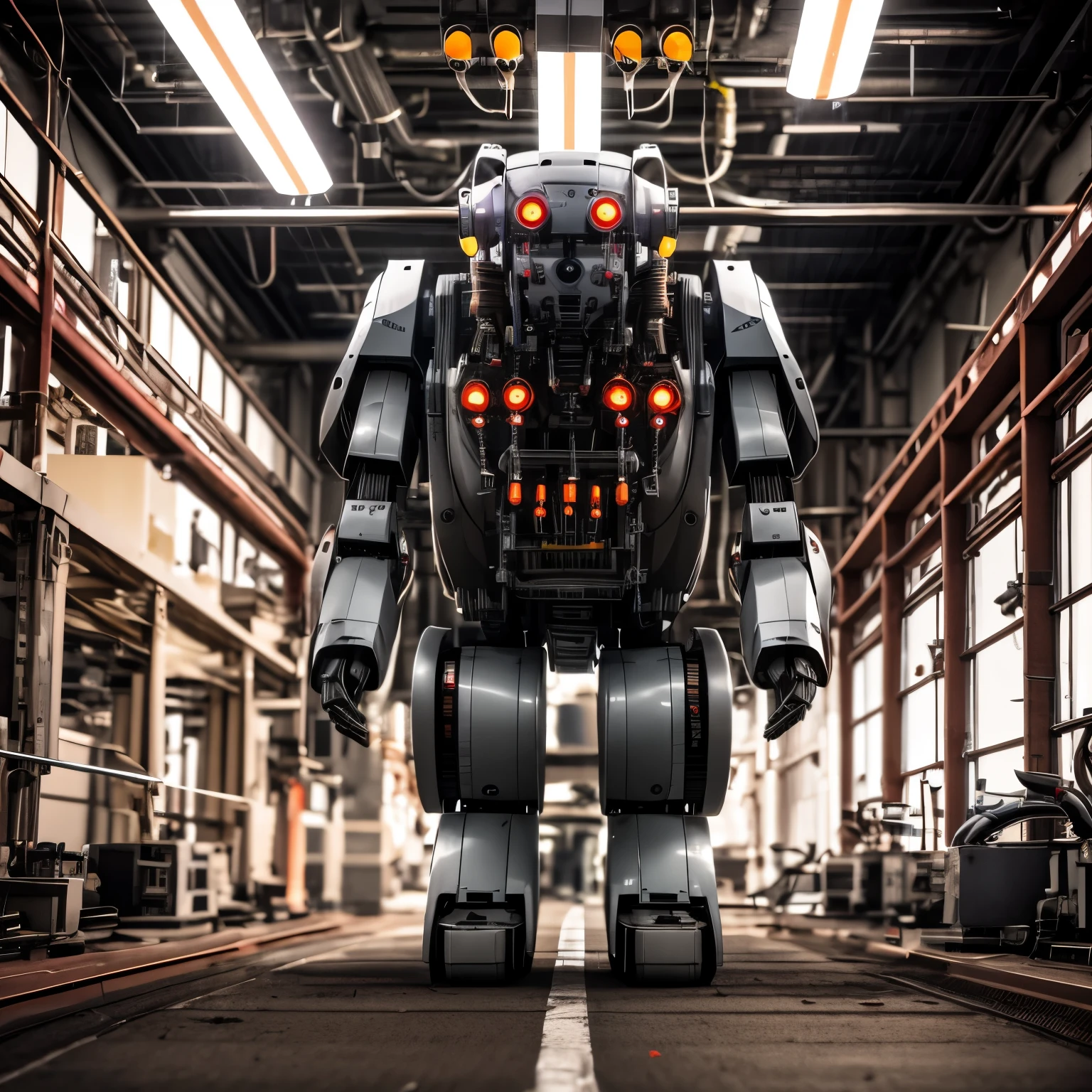 16k, ultra detailed image, foto realista, humanoid robot, robot with many eyes, the robot is coming at us, huge walking robot, Creepy robots, industrial robots, creepy industrial robots, factory mechanisms, bloods, meat, Horror, creepy robots, Blade, saws, Wire, pneumatics, pipes, dinamic lighting, flickering light